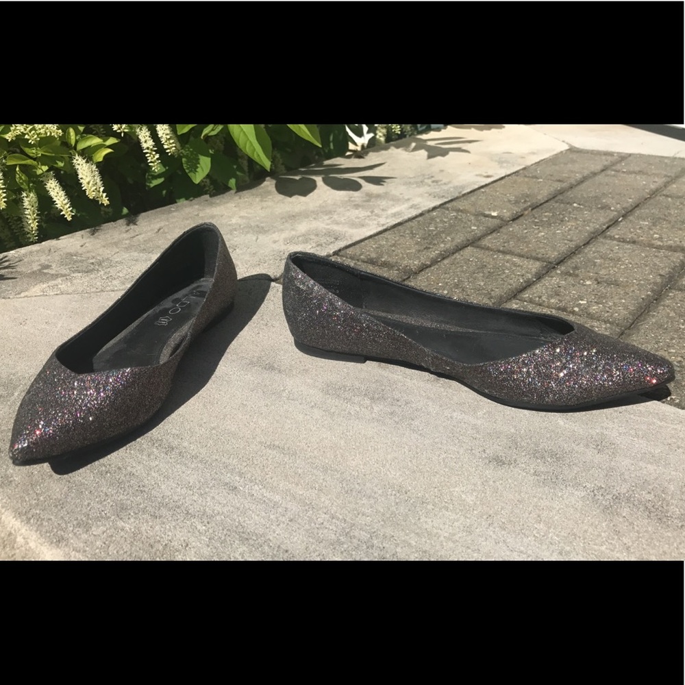 NWOT Aldo Waelle black sparkly ballet flats s8